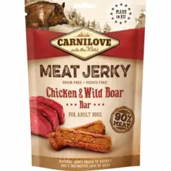 Carnilove Meat Jerky med kylling og vildsvin. 90% kød