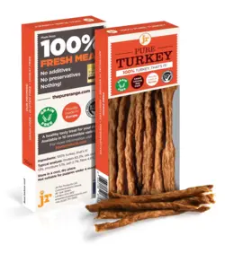 JR Pure turkey Sticks - 100% naturlige hundegodbidder lavet af rent kalkun.
