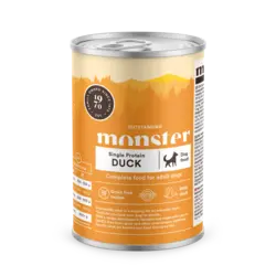 Monster Single Protein Duck Vådfoder med and som eneste proteinkilde. Shopdogsrus.dk