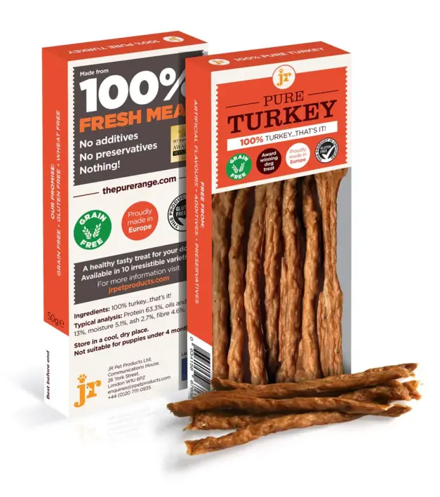 JR Pure turkey Sticks - 100% naturlige hundegodbidder lavet af rent kalkun.