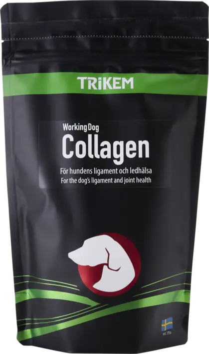 Trikem Working Dog Kollagen er perfekt kosttilskud til at styrke din hunds led, ligamenter, sener og muskulatur.