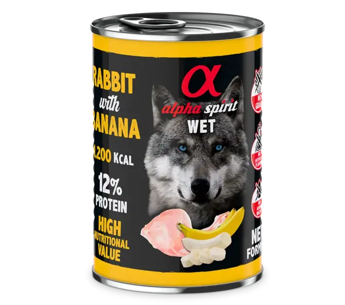 Alpha Spirit Vådfoder med Kanin & Banan hos shopdogsrus.dk