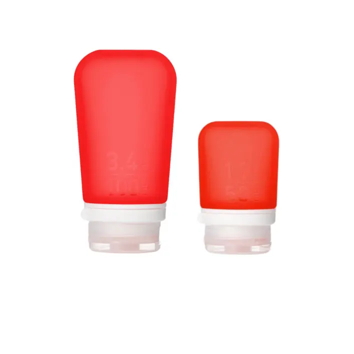Røde gotoob silikoneflasker i to størrelser
