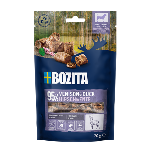 Bozita Meaty Bites med hjort og and - 95% kød