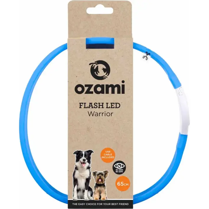 Ozami Warrior LED Lyshalsbånd – Blå og Rød