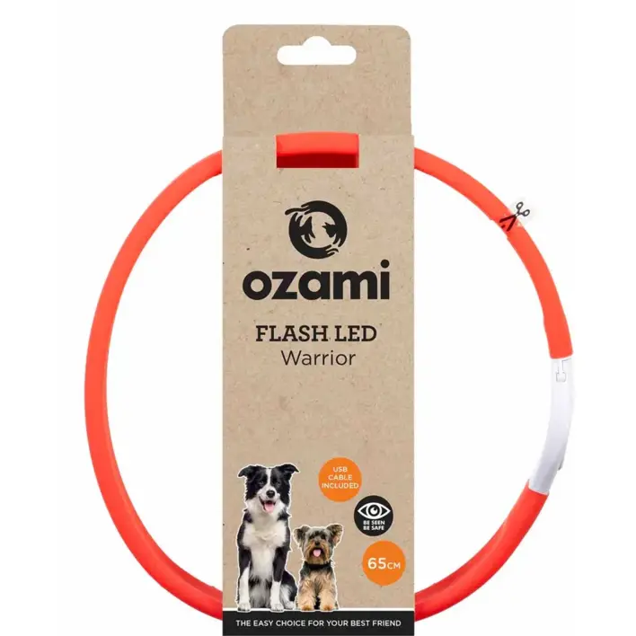 Ozami Warrior LED Lyshalsbånd – Blå og Rød