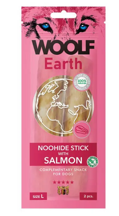 Woolf Earth Noohide med Laks (Large, 2 stk)