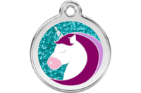 Hundetegn med Glimmer Enhjørning | Emalje str. Large